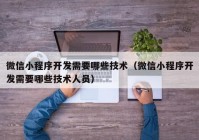 微信小程序開發(fā)需要哪些技術(shù)（微信小程序開發(fā)需要哪些技術(shù)人員）